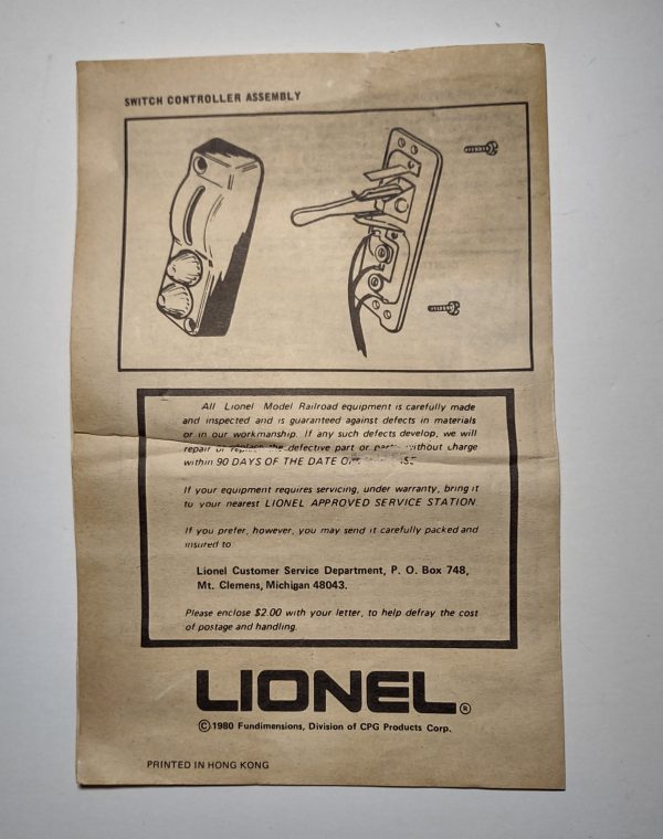 6-5122 Lionel 027 gauge Remote Control Switch, Right Hand - Image 5