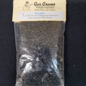 #4x3/4" Phillips Pan Head Screw Black Bulk 552/lb